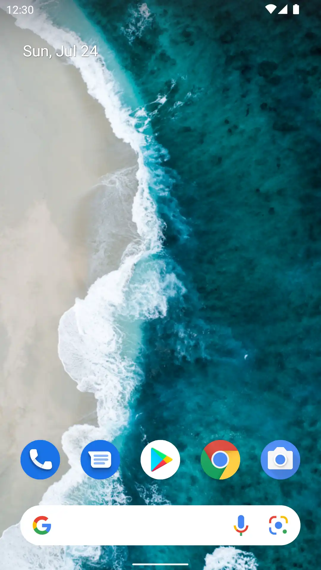 A screenshot of Android's homescreen